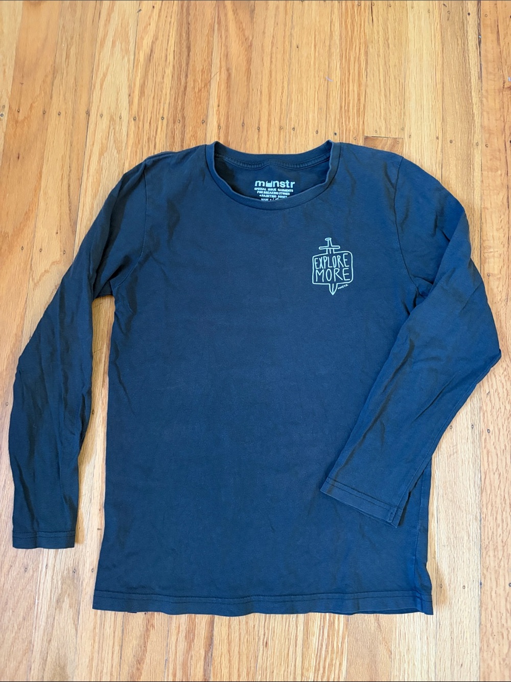 Munster Gray/Black Long Sleeve Tee with 'Explore More' Chest Graphic